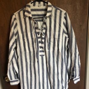 Madewell blue and white striped dress